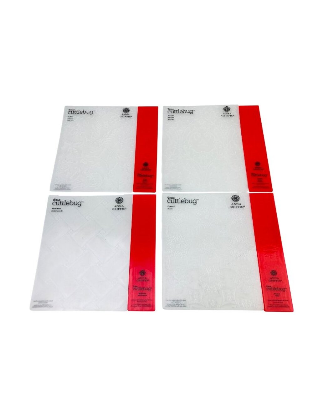 Cuttlebug Anna Griffin Embossing Folders Lot- 4 Aviary Matelasse Brocade Foulard